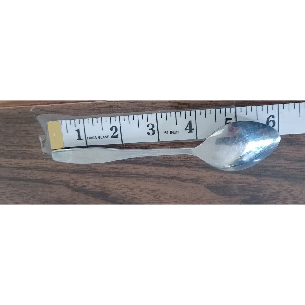 Customcraft Teaspoons Set of 4 6in Silver Floral Stainless Steel MCM Replacement